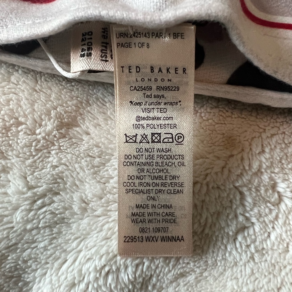 Ted Baker London White and Black Leopard Print Scarf - Picture 6 of 7